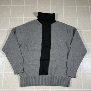 Ramblers Way Wool Turtleneck Stripe Sweater Men's  Size XL Grey Made In USA